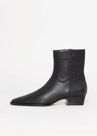 swatch_Black Leather steve madden dorene ankle boot