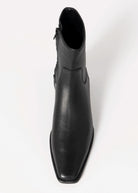 swatch_Black Leather steve madden dorene ankle boot
