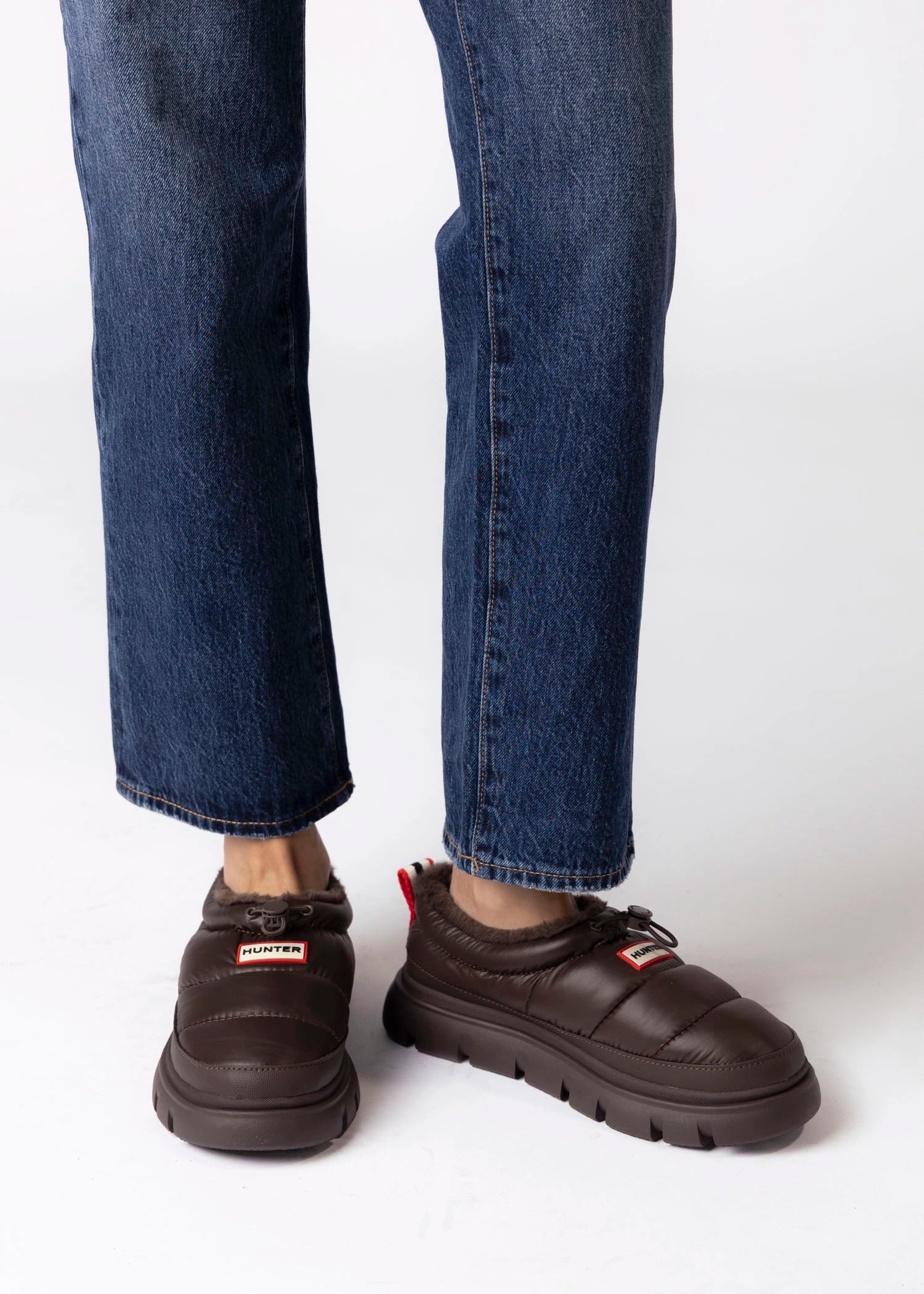 swatch_Dark Brown hunter boots madi 5 nylon puffer booties