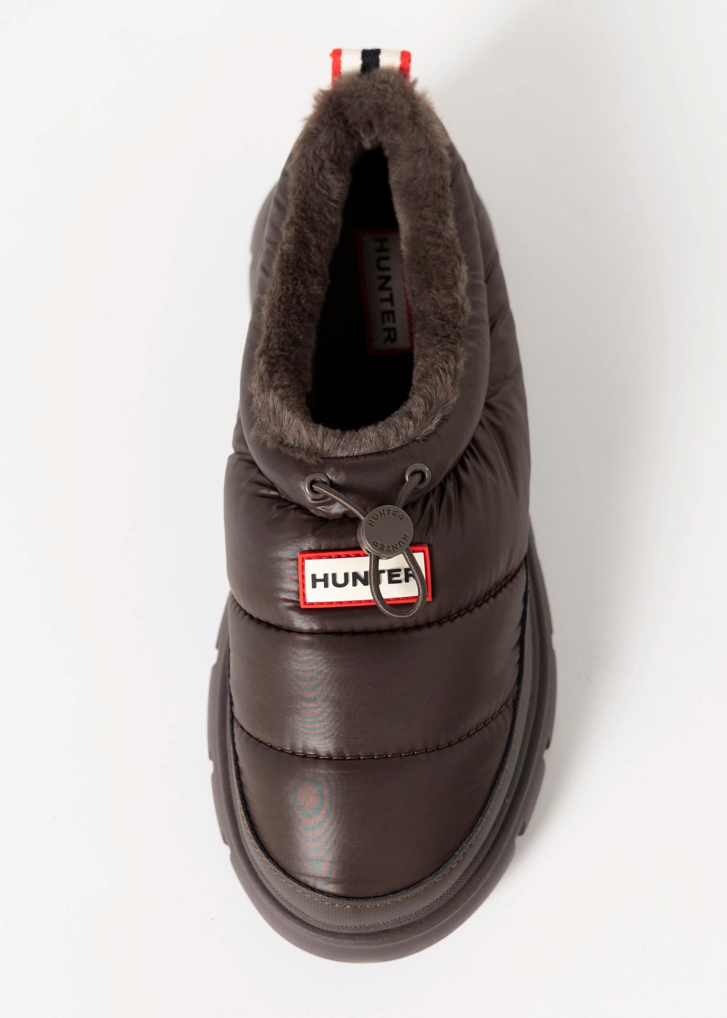 swatch_Dark Brown hunter boots madi 5 nylon puffer booties