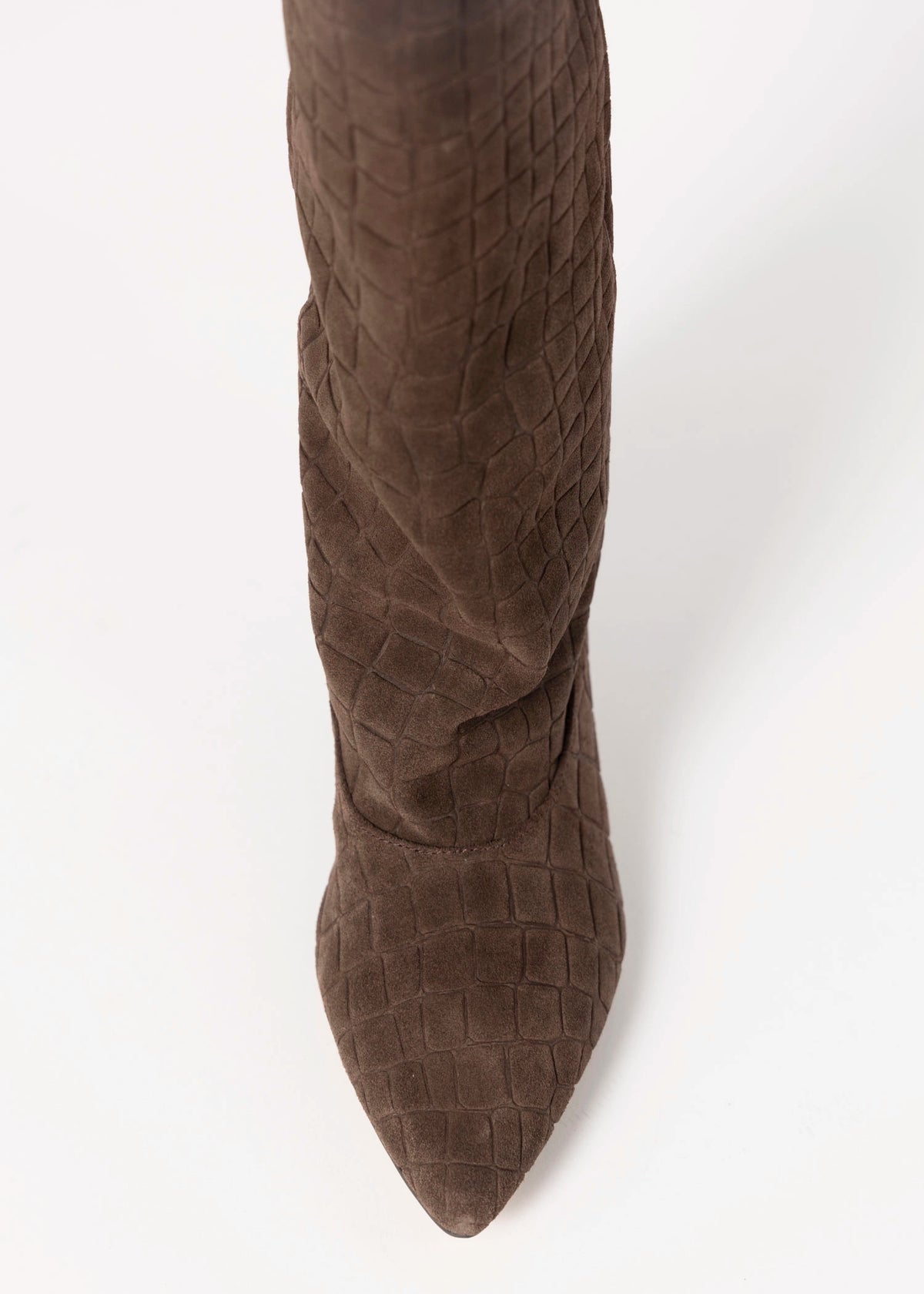 swatch_Chocolate Croc dolce vita roxla knee high boot