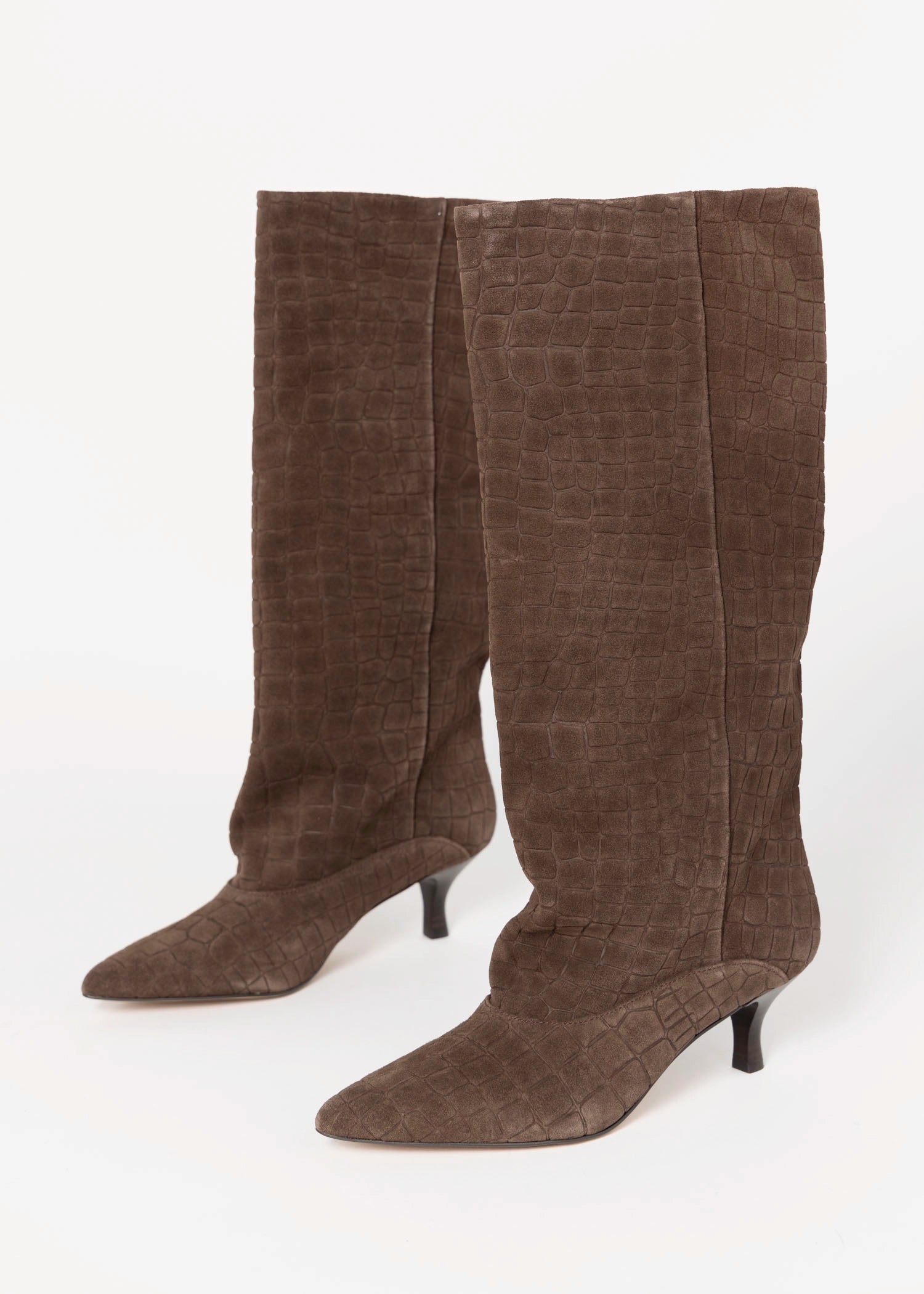 swatch_Chocolate Croc dolce vita roxla knee high boot