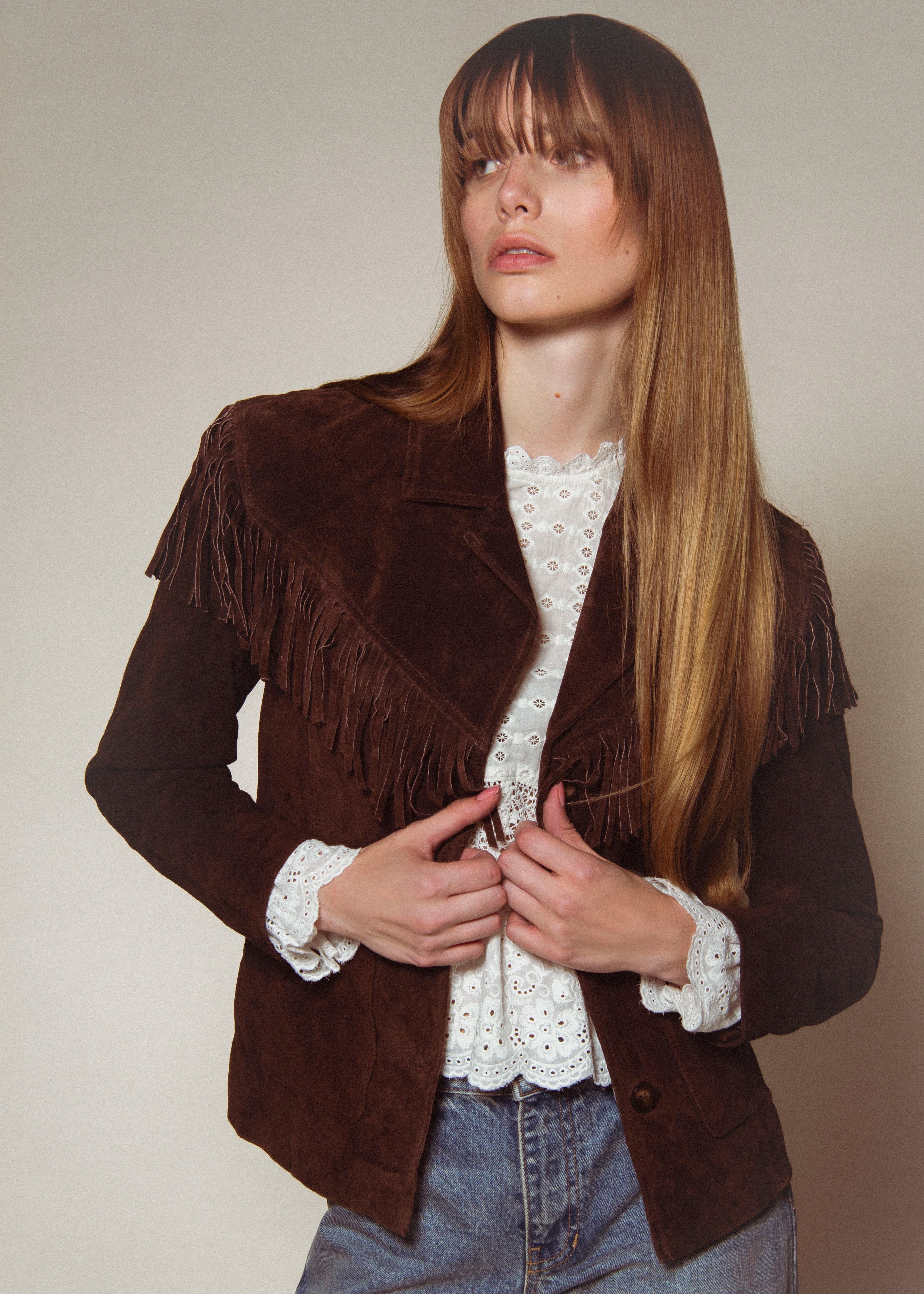 swatch_Brown down to earth suede jacket