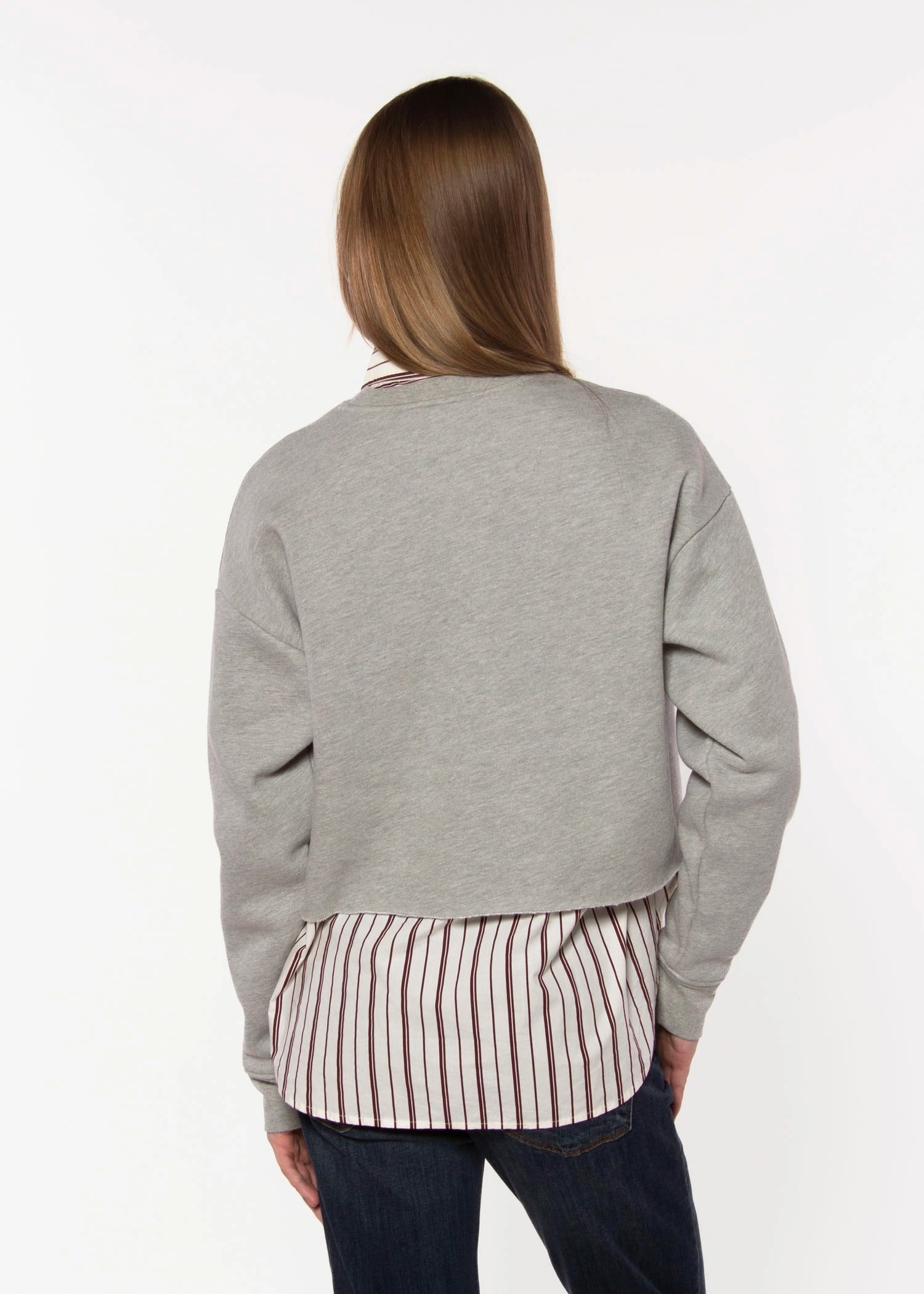 swatch_Heather Grey/Burgundy favorite daughter sweatshirt