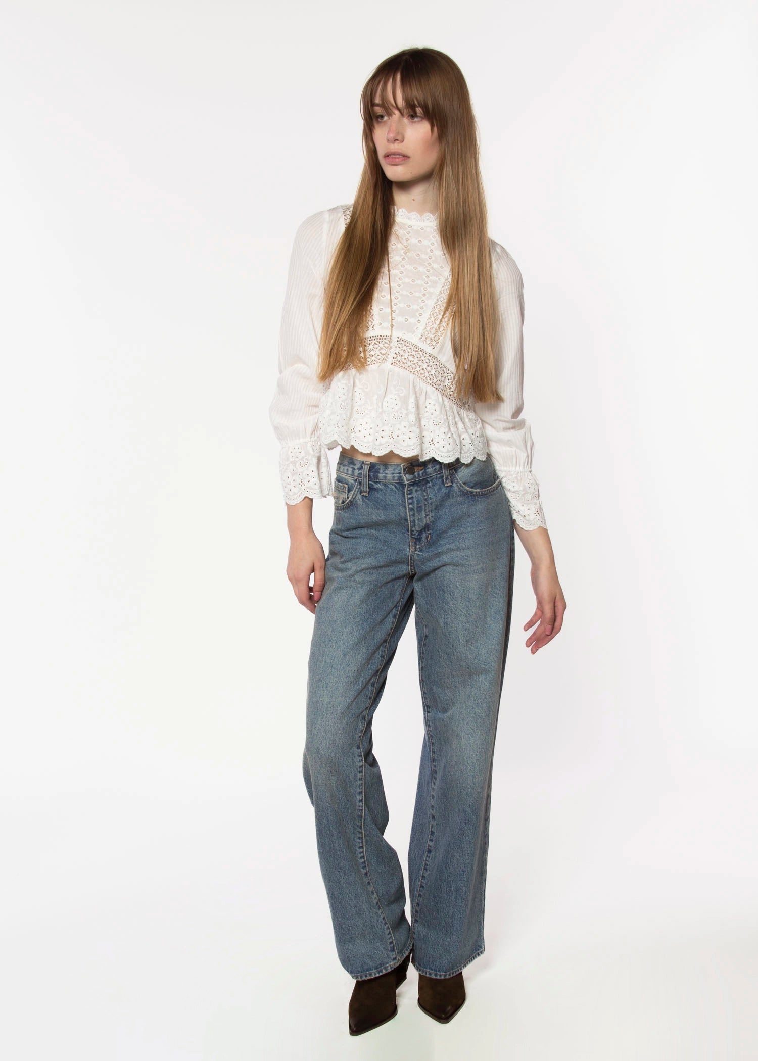 swatch_Denim low rise baggy jean