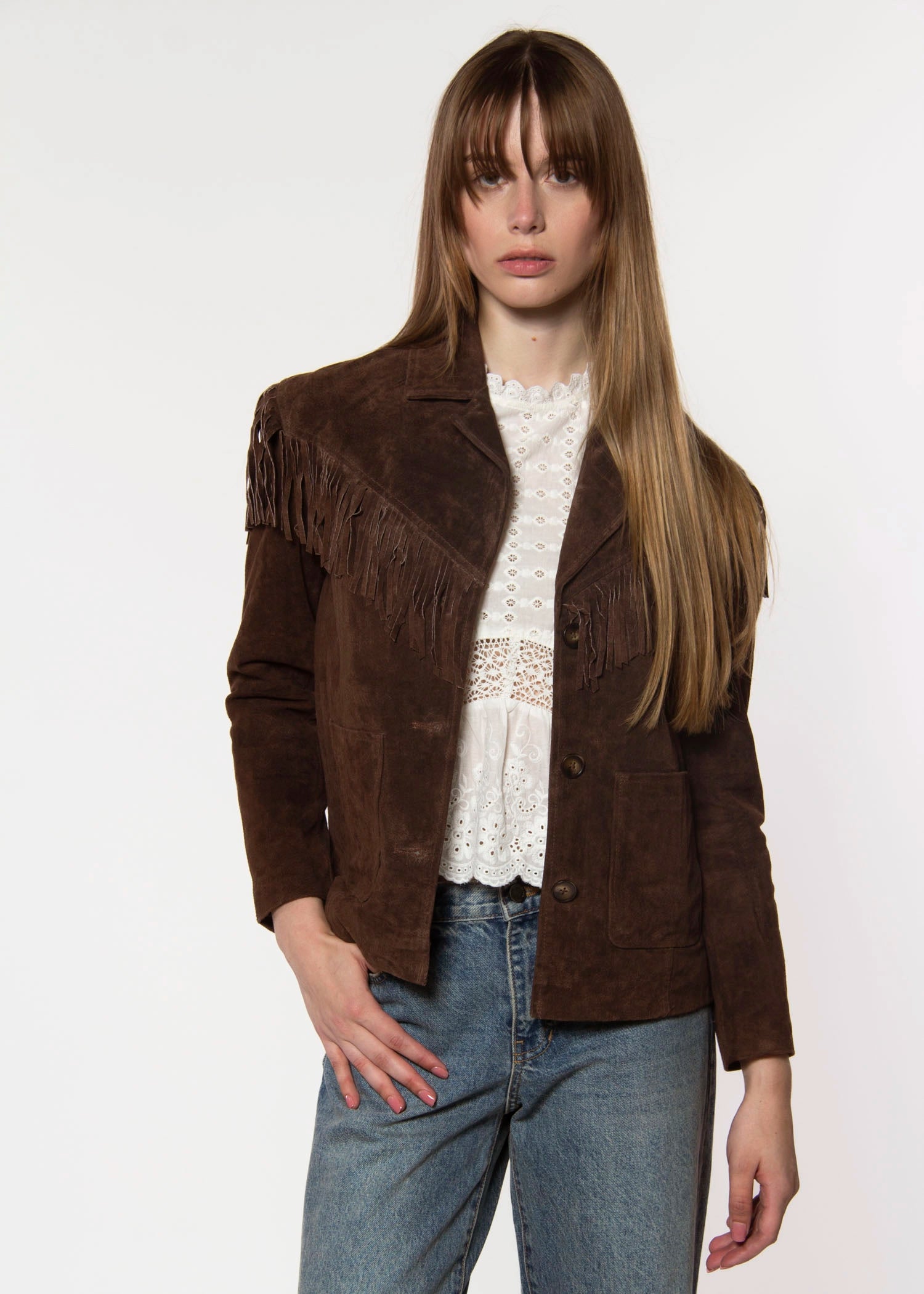 swatch_Brown down to earth suede jacket