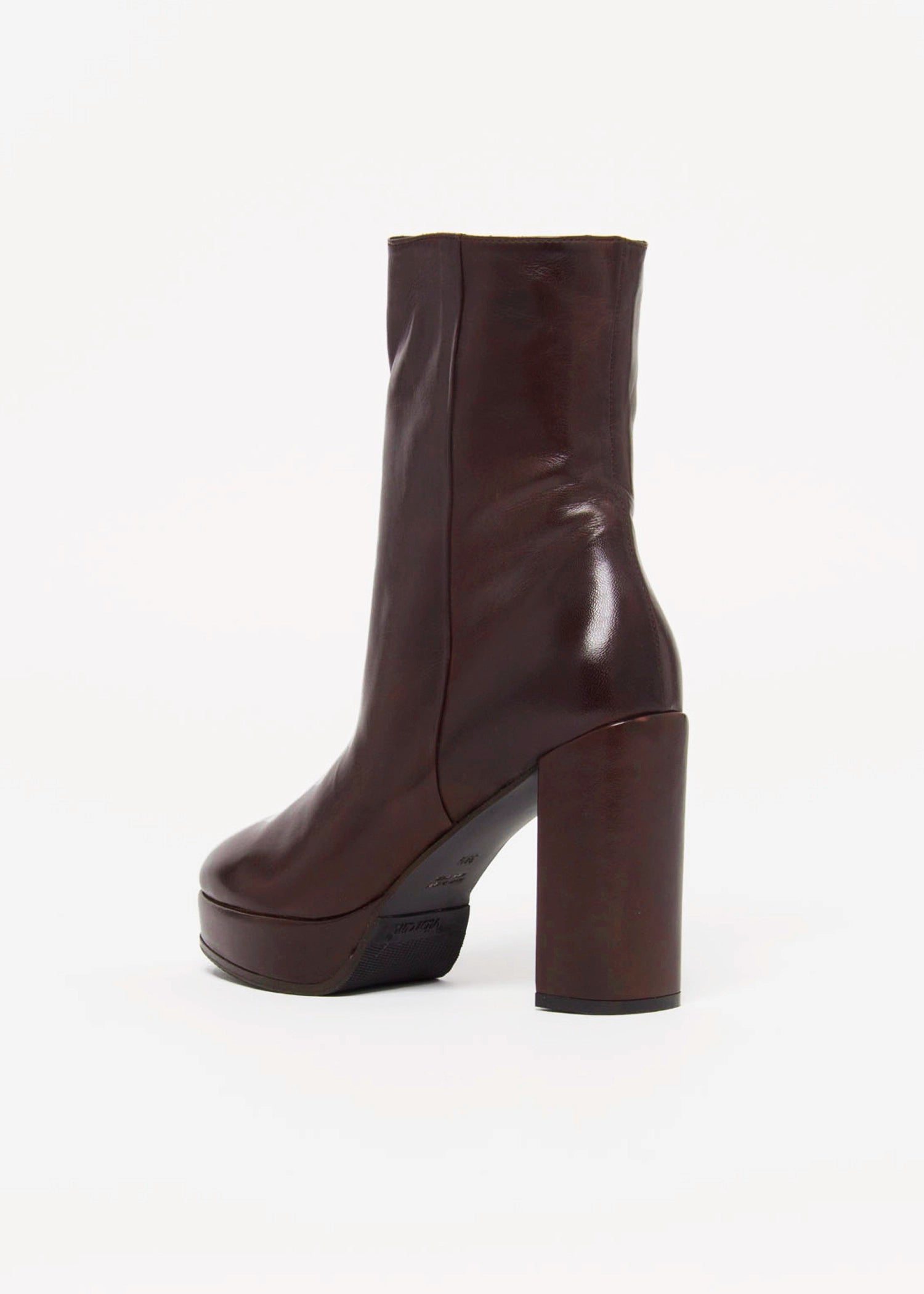 swatch_Rust Leather platform boot shoes