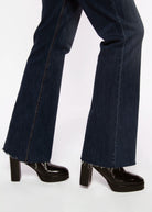 swatch_Black Leather platform boot shoes