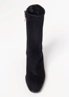 swatch_Black Suede stretch suede bootie boots