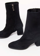 swatch_Black Suede stretch suede bootie boots