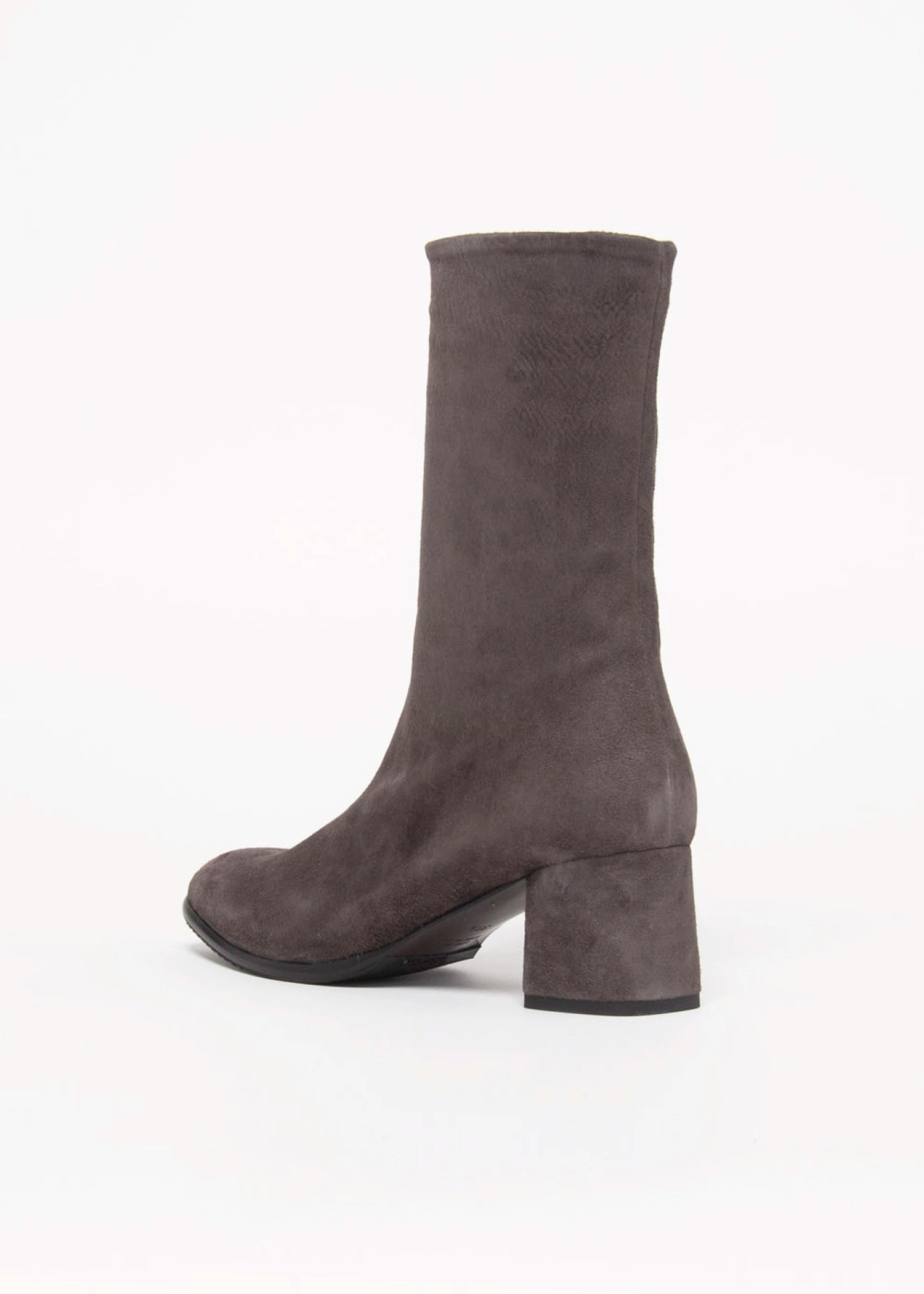 swatch_Grey Suede stretch suede bootie boots