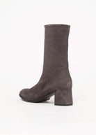swatch_Grey Suede stretch suede bootie boots