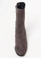 swatch_Grey Suede stretch suede bootie boots