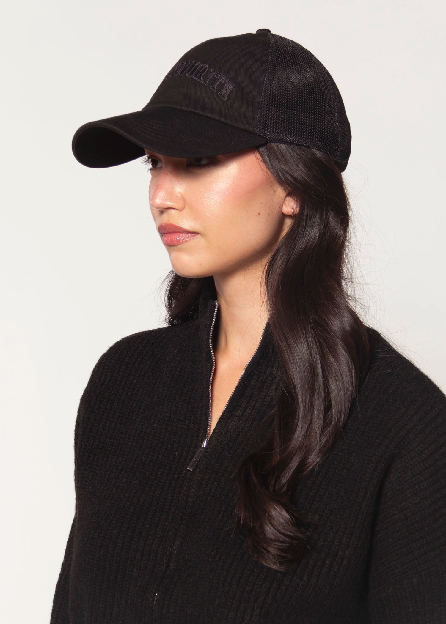 swatch_Black favorite daughter trucker hat