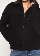 swatch_Black ilma zipper cardigan sweaters