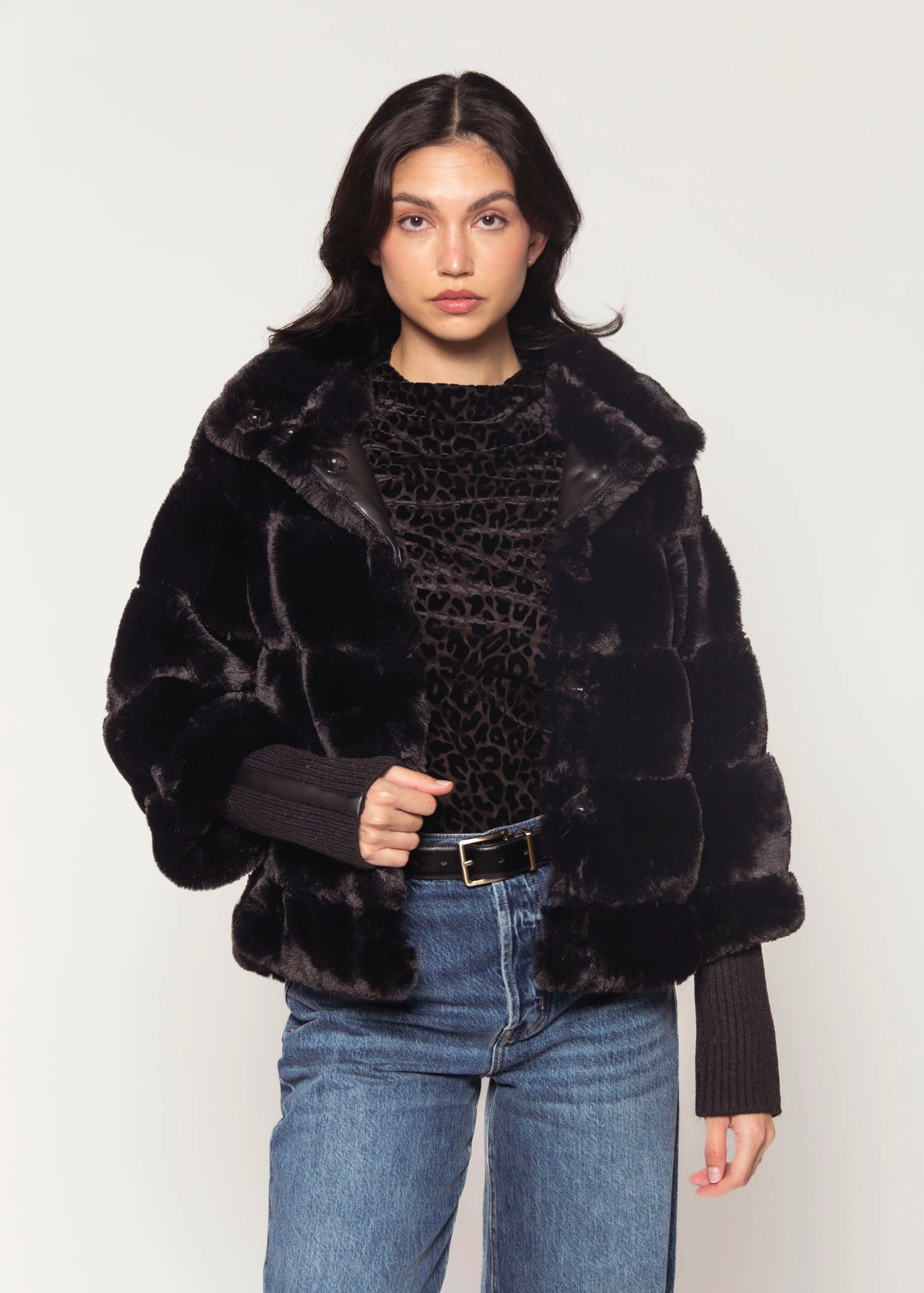 swatch_Black feline jacket coats