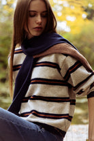 swatch_Navy/Rust sage the label tiber striped sweater