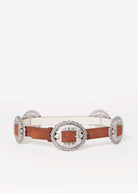 swatch_Brown western suede concho belt