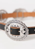 swatch_Black conchos leather distressed western belt