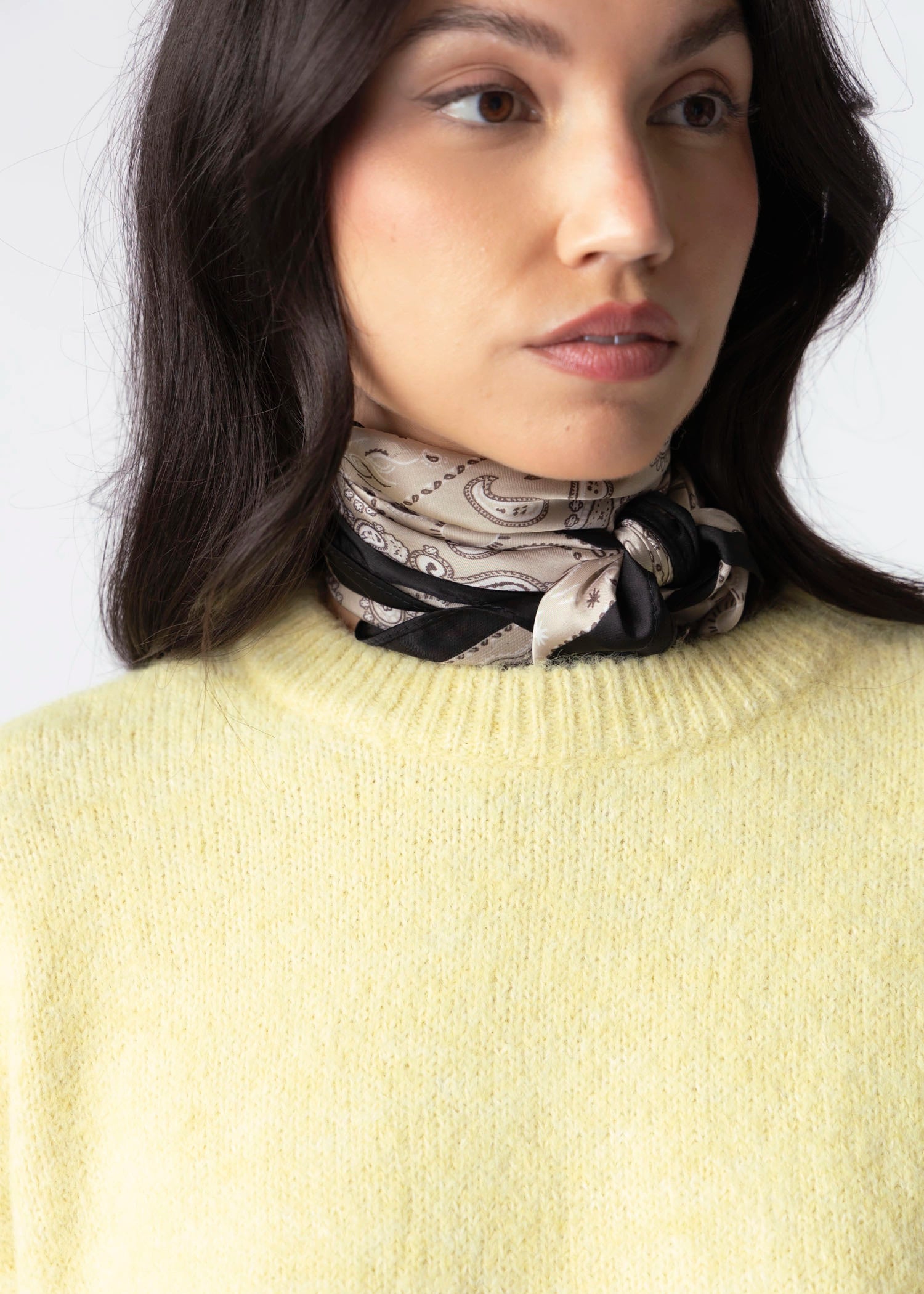 swatch_Taupe/Black bandana head scarf