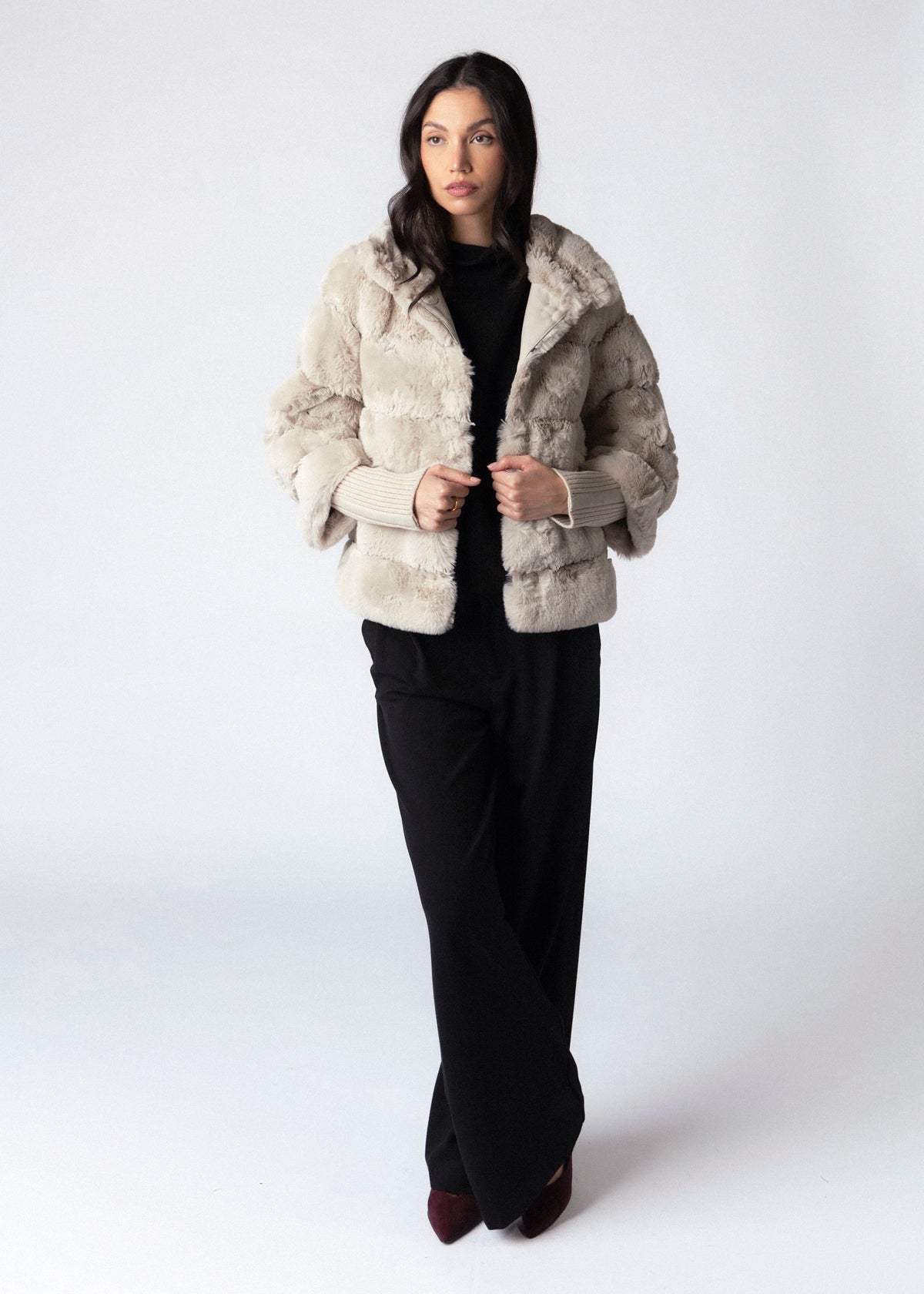 swatch_Birch rino and pelle feline quilted faux fur jacket