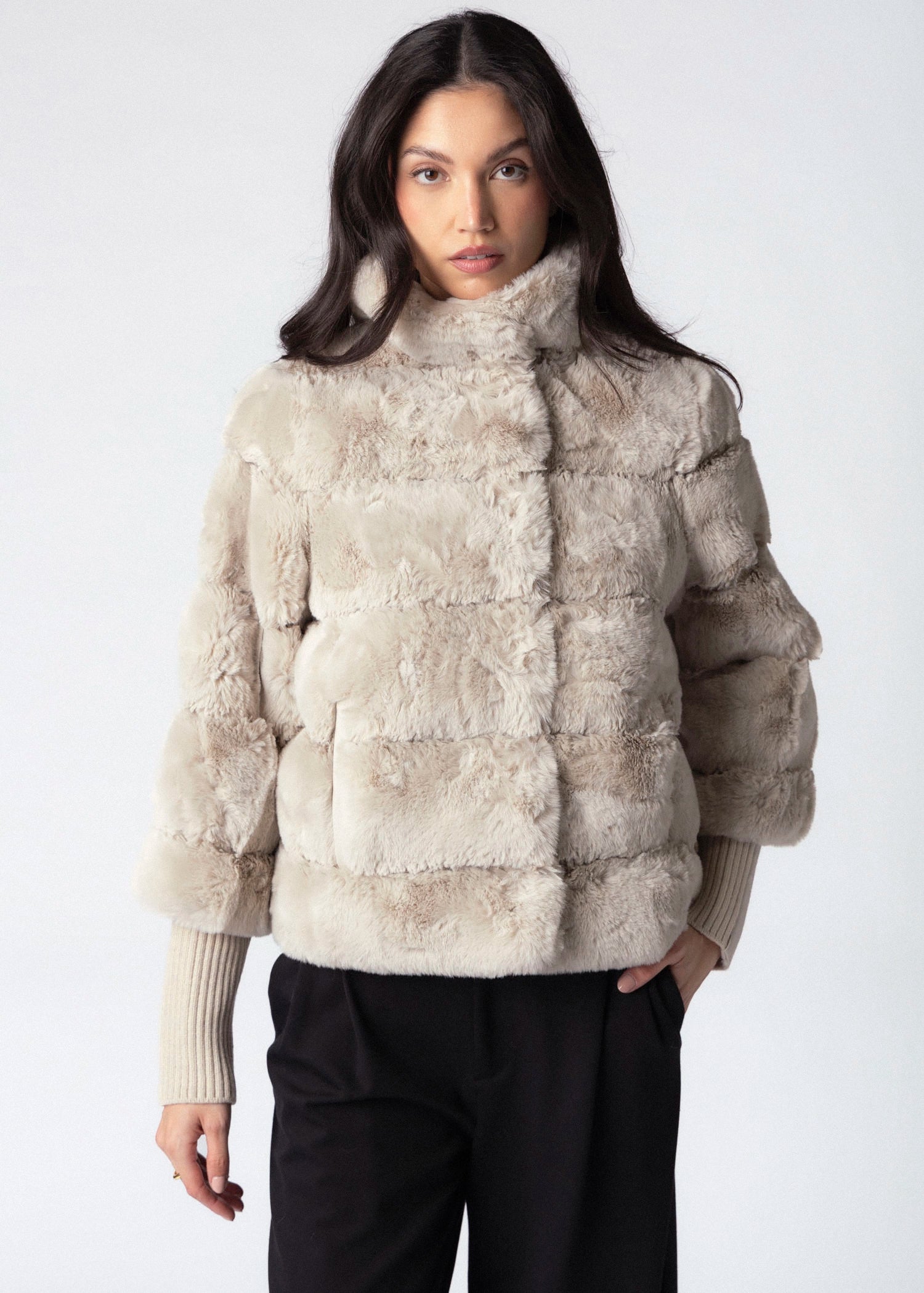 swatch_Birch rino and pelle feline quilted faux fur jacket