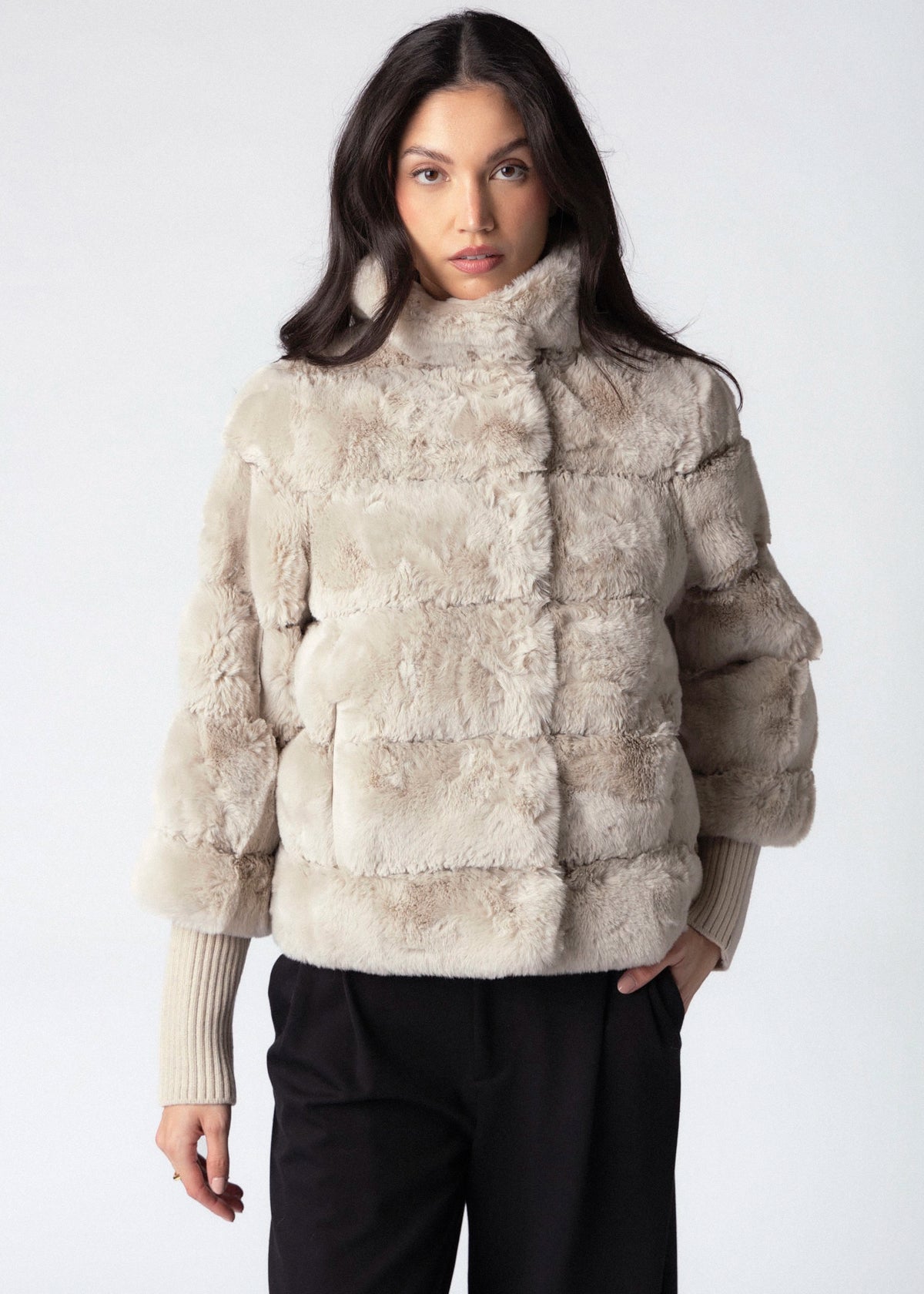 swatch_Birch rino and pelle feline quilted faux fur jacket