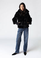 swatch_Black rino and pelle feline quilted faux fur jacket