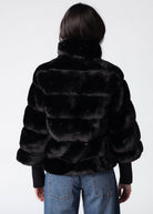 swatch_Black rino and pelle feline quilted faux fur jacket