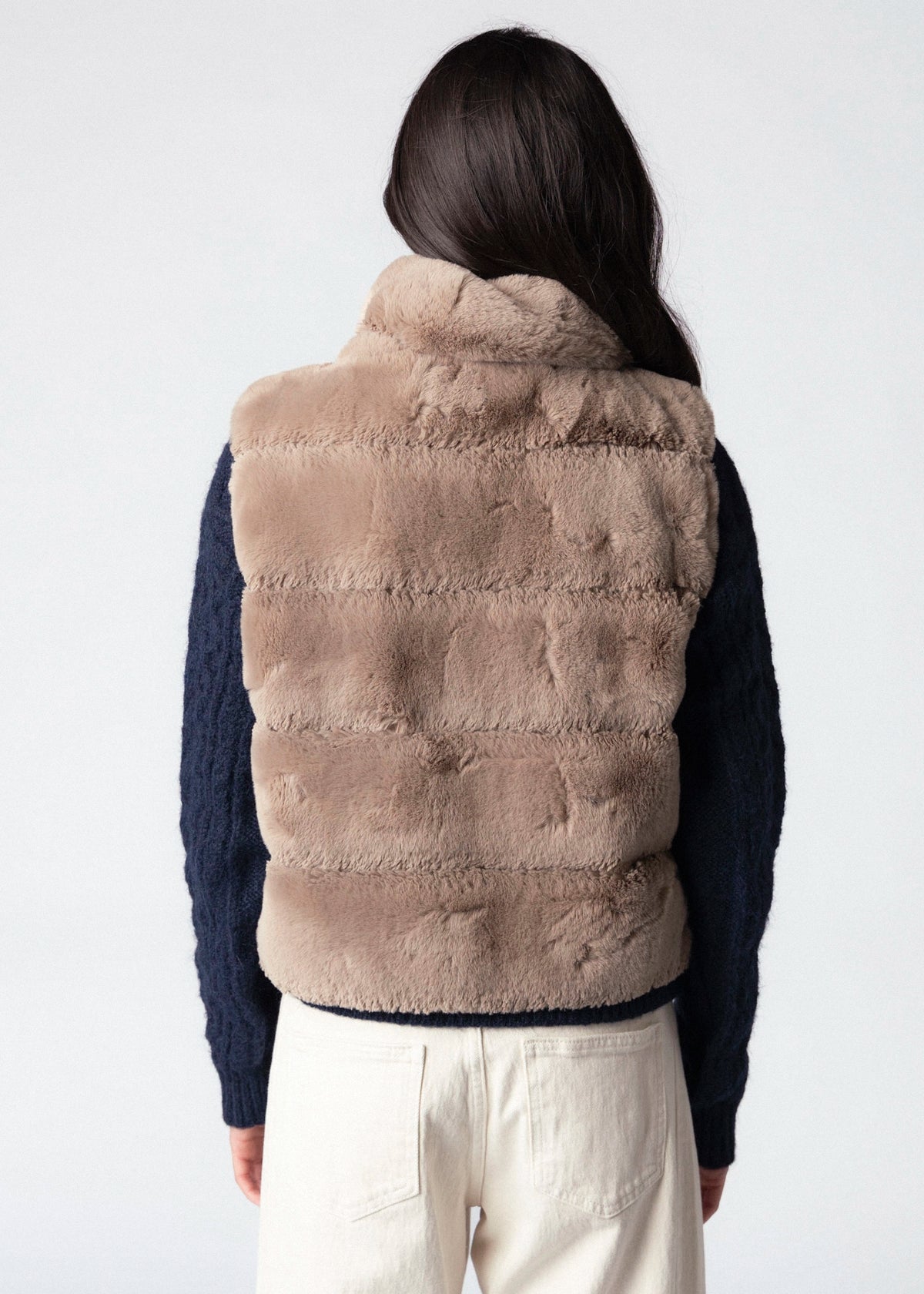 swatch_Mocha Latte rino and pelle may faux fur vest
