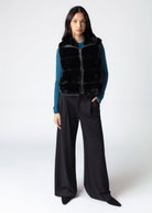 swatch_Black rino and pelle may faux fur vest