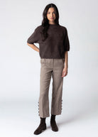 swatch_Chocolate fuzzy knit cropped sweater