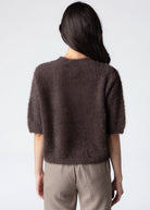 swatch_Chocolate fuzzy knit cropped sweater
