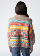 swatch_Multi fair isle button front cardigan