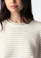 swatch_Oatmeal striped roll neck layered sweater
