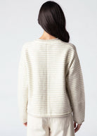 swatch_Oatmeal striped roll neck layered sweater