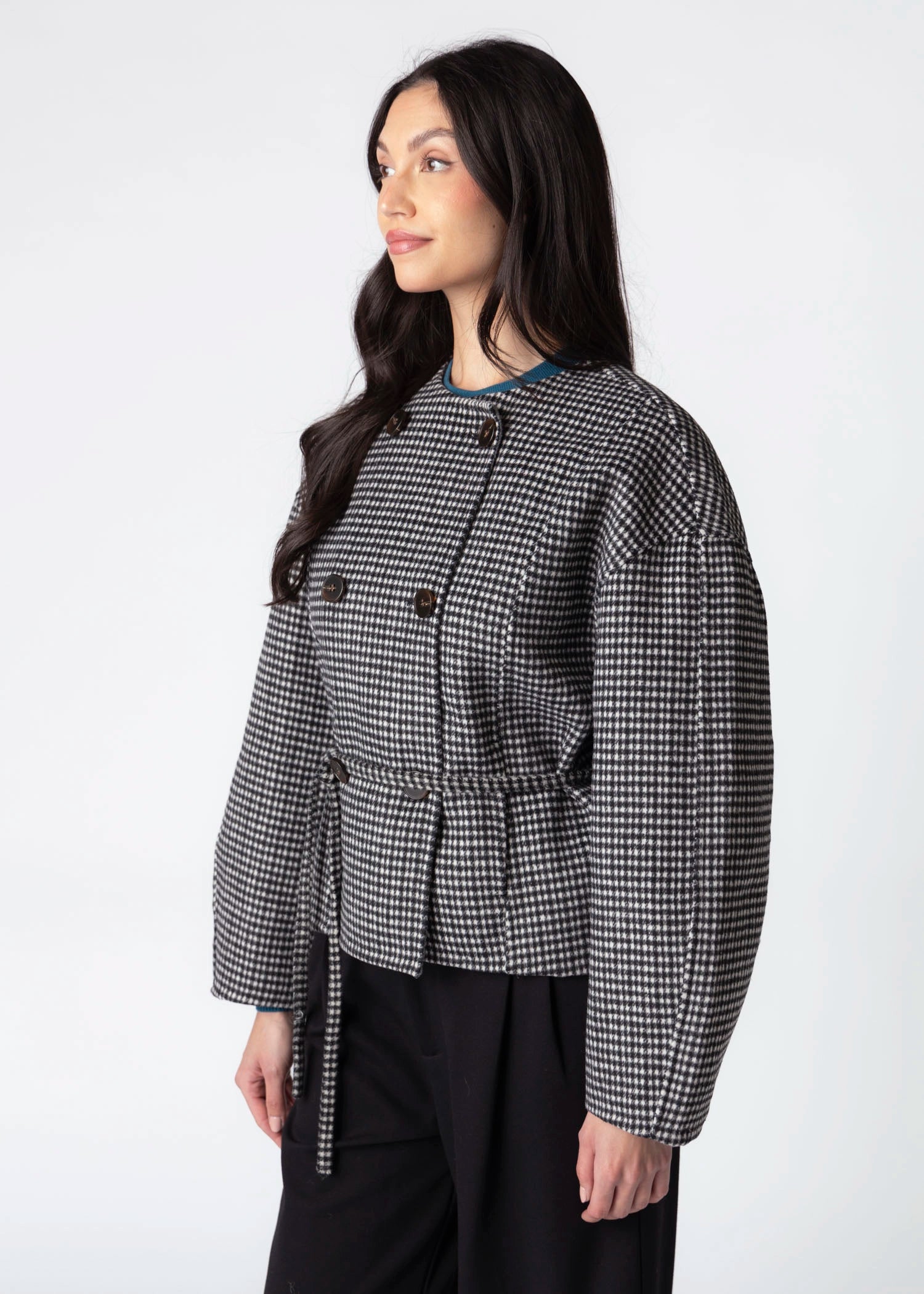 swatch_Black check wool jacket