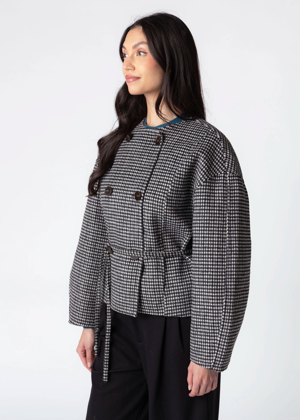 swatch_Black check wool jacket