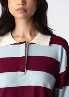 swatch_Burgundy/Blue striped rugby sweater