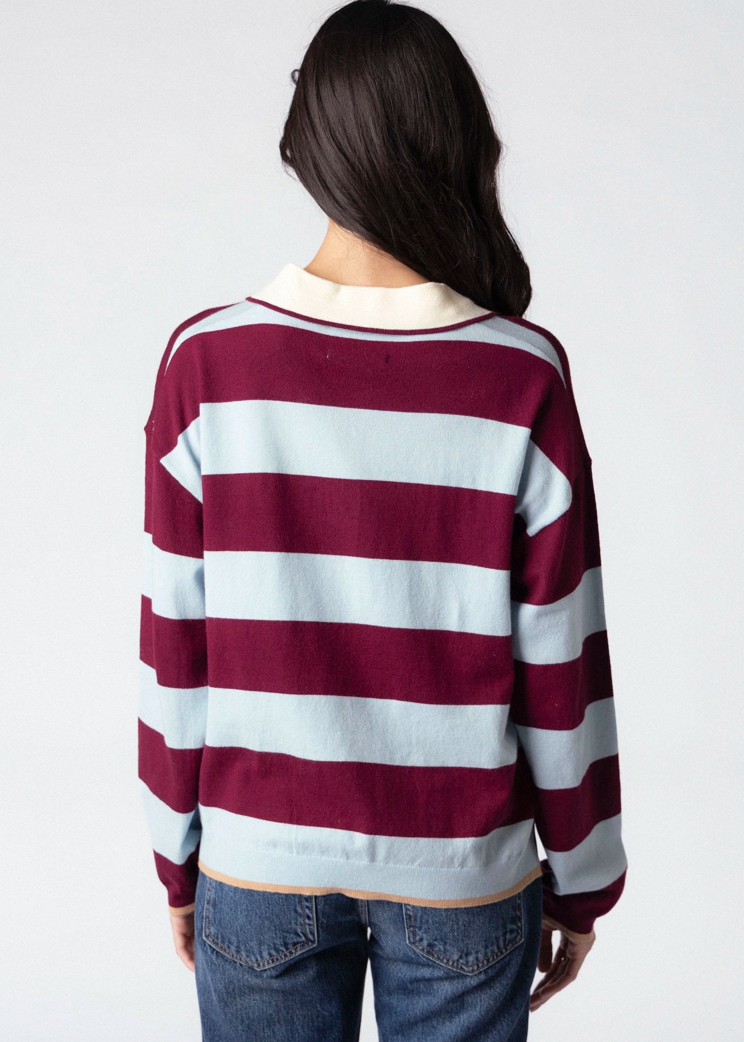 swatch_Burgundy/Blue striped rugby sweater