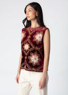 swatch_Burgundy thml velvet embroidered sleeveless blouse