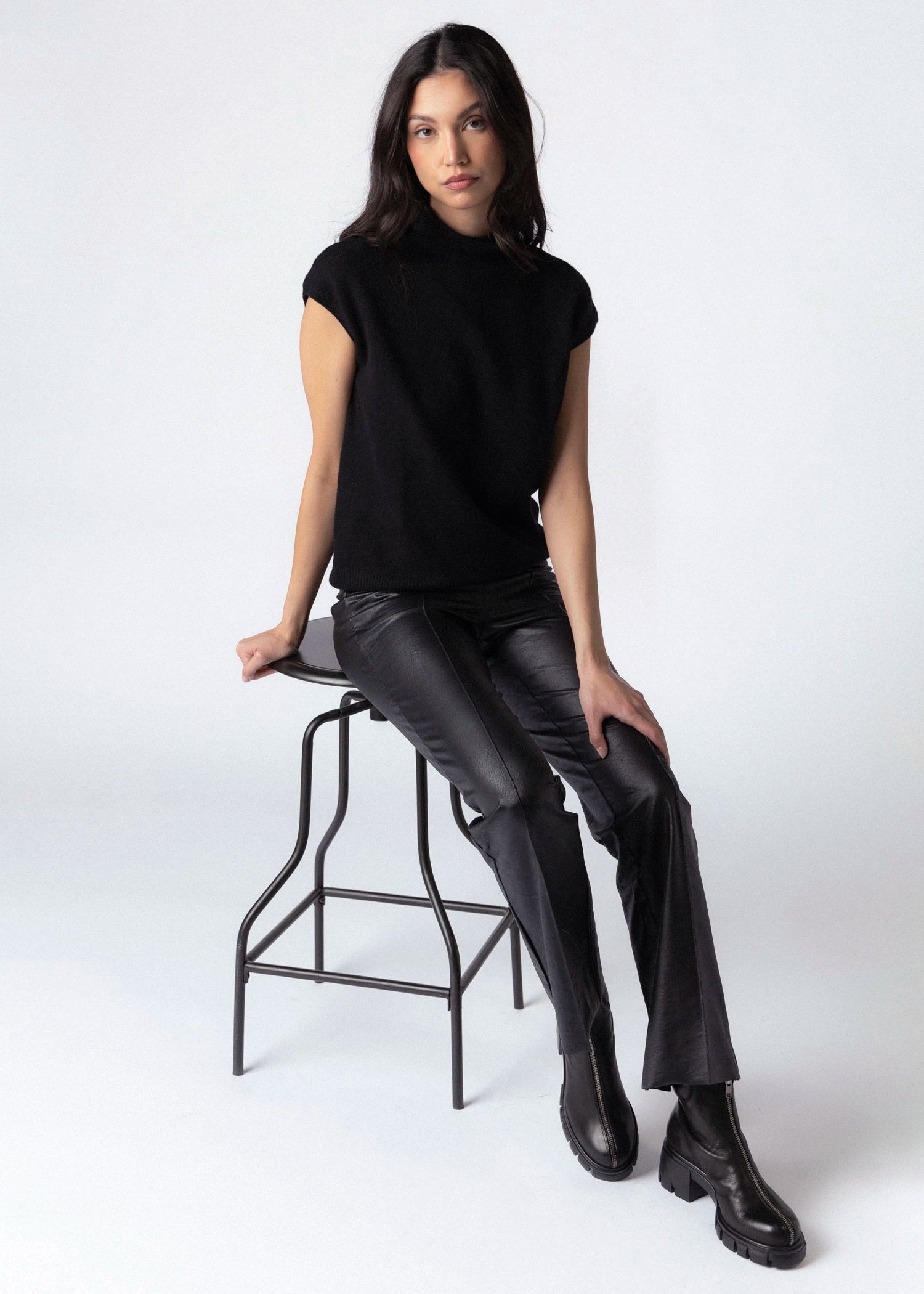 swatch_black lysse elysse foiled leather pant apparel