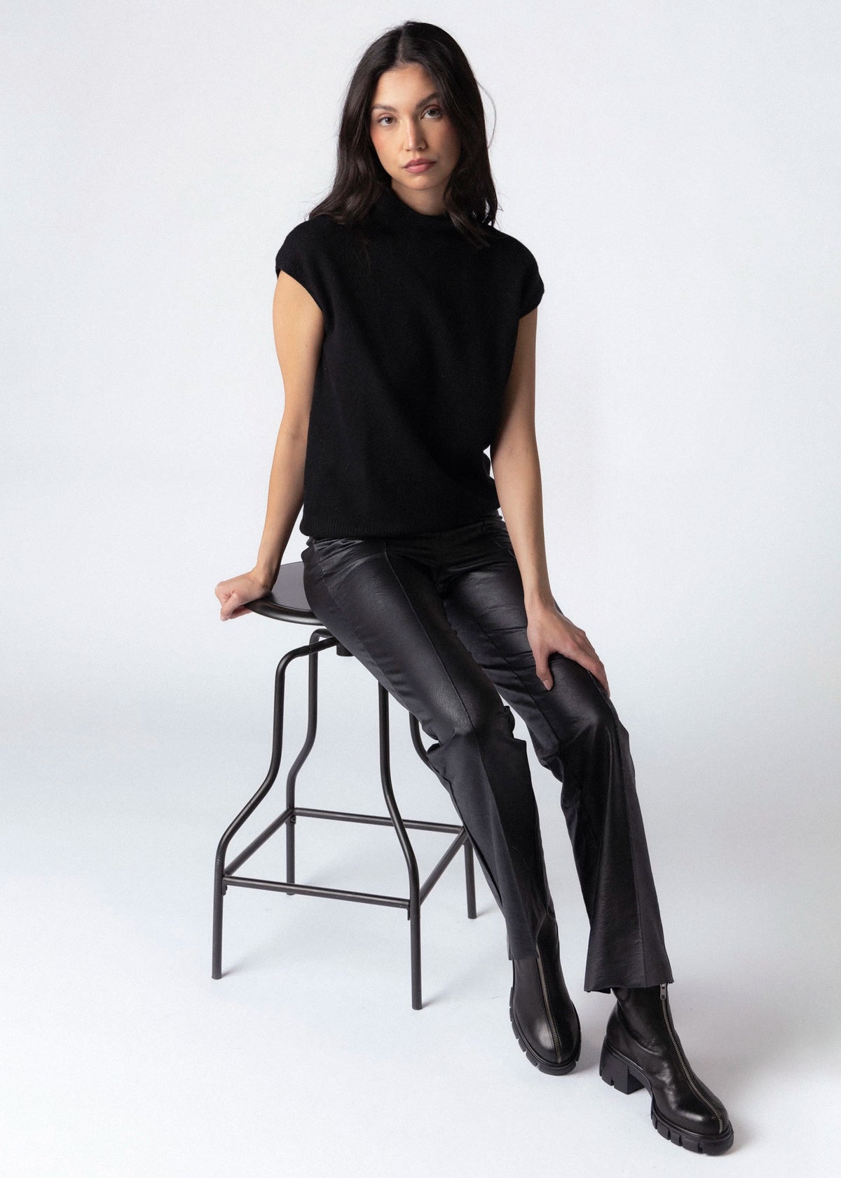 swatch_black lysse elysse foiled leather pant apparel