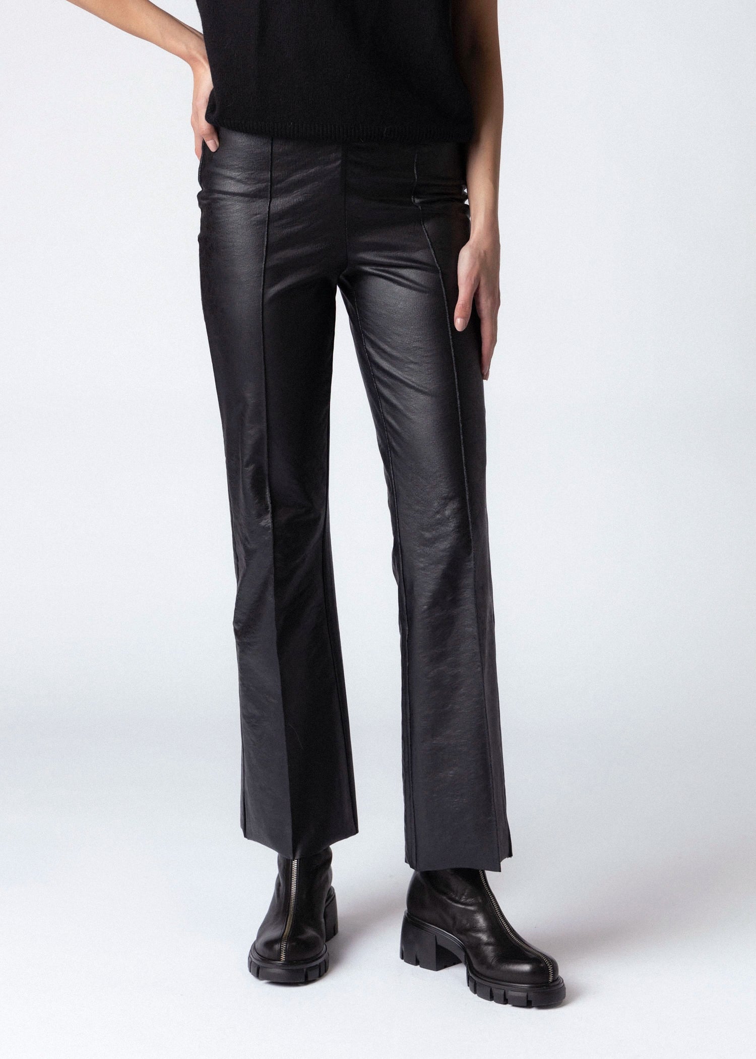swatch_black lysse elysse foiled leather pant apparel