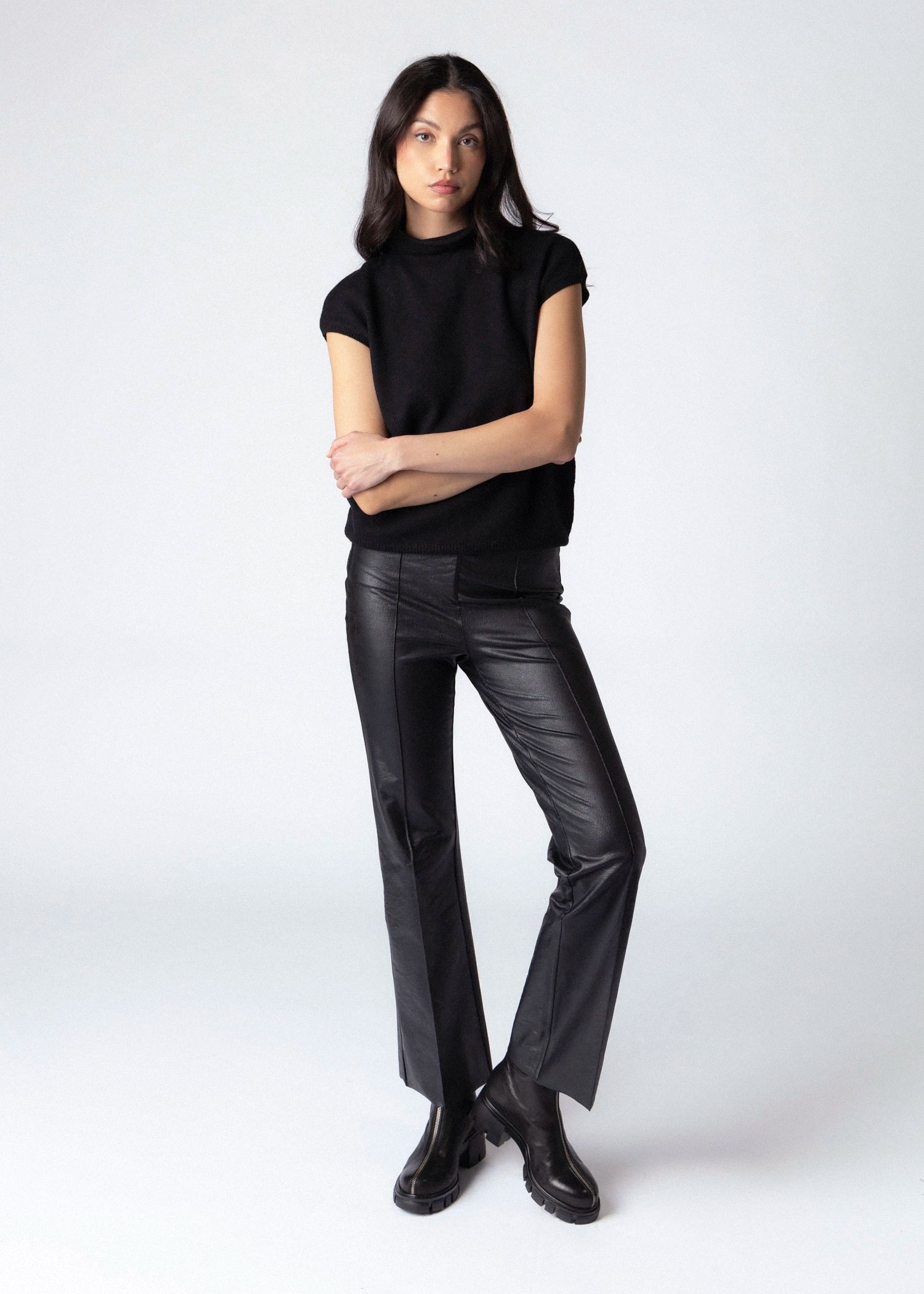 swatch_black lysse elysse foiled leather pant apparel