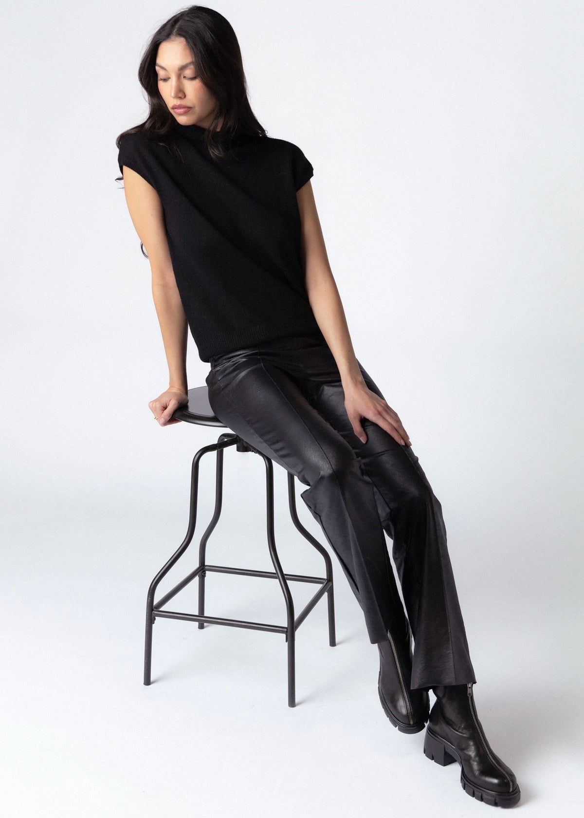 swatch_black lysse elysse foiled leather pant apparel