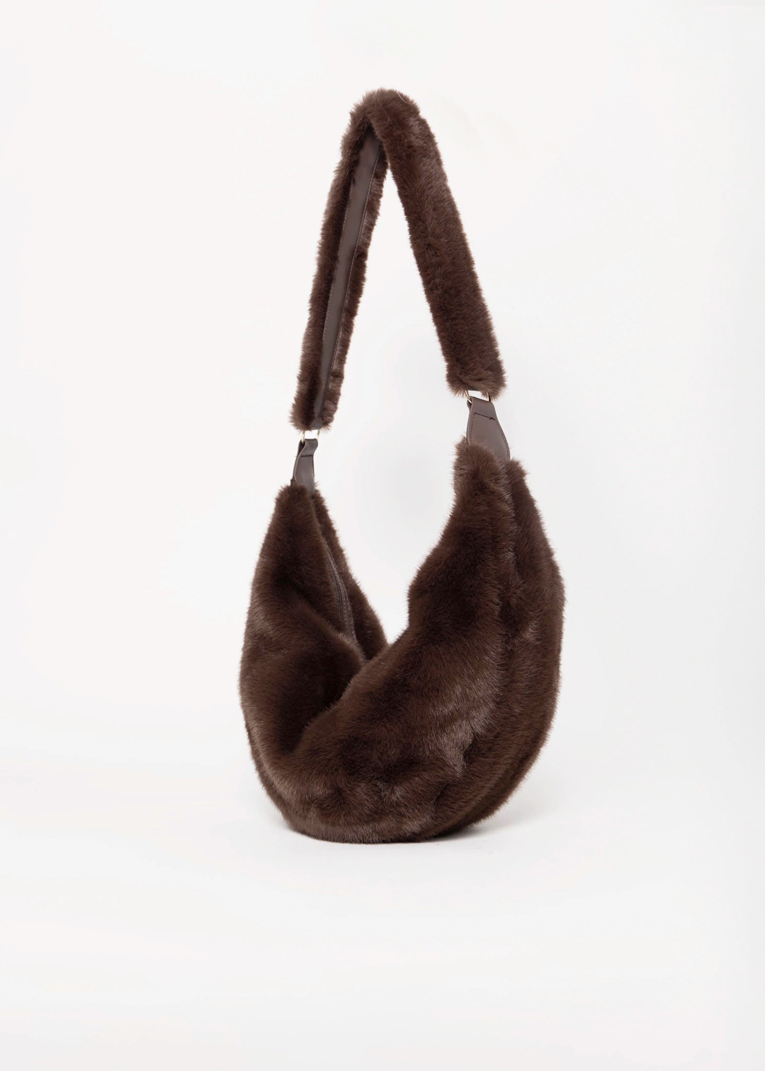swatch_Coffee Roast rino and pelle Nayla faux fur crossbody bag