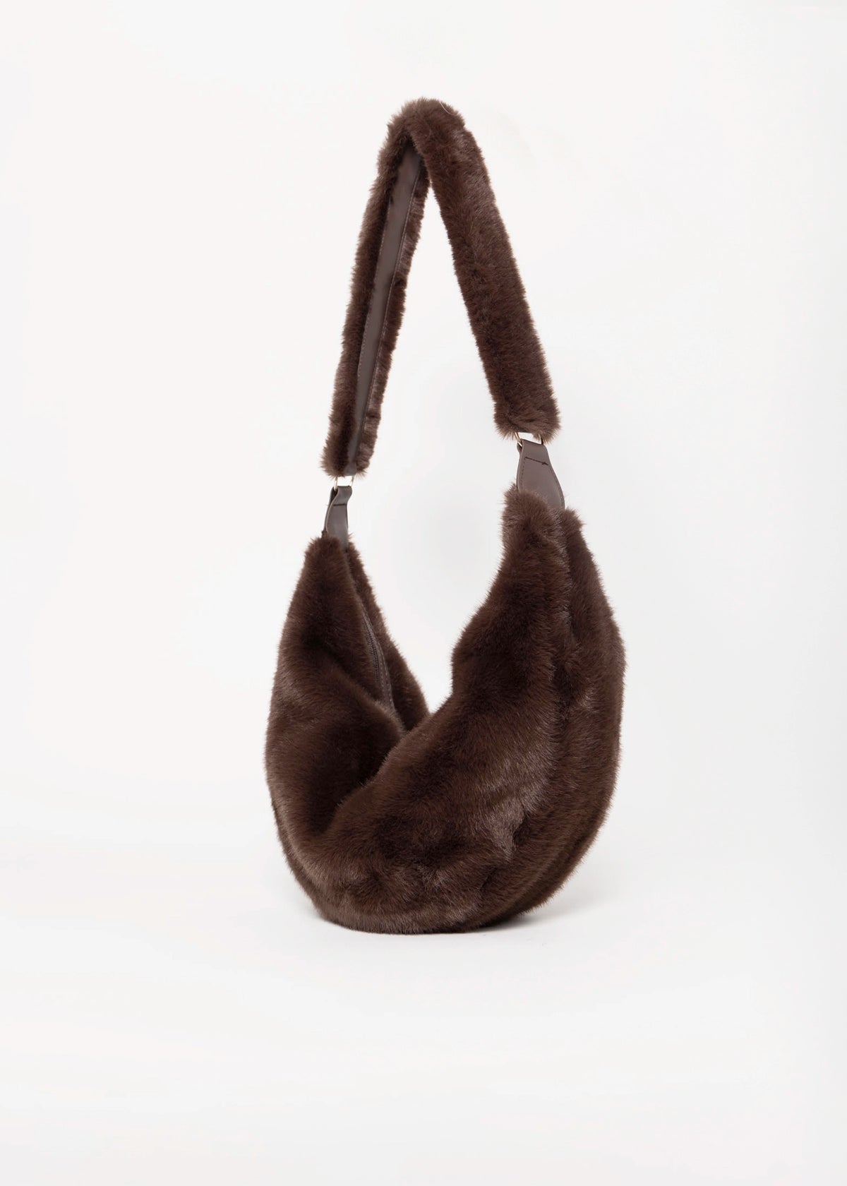 swatch_Coffee Roast rino and pelle Nayla faux fur crossbody bag