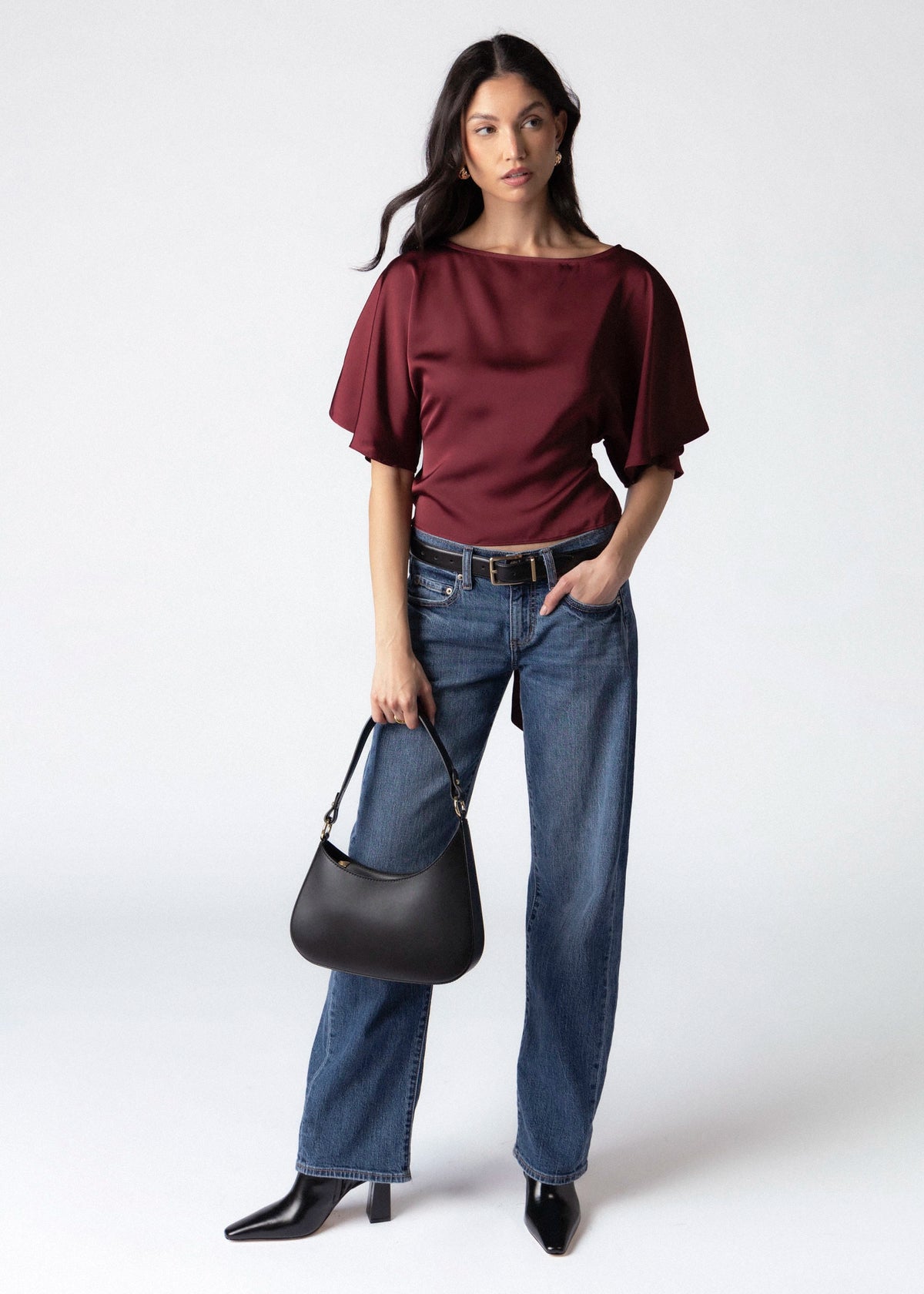 swatch_Black margaret italian leather shoulder bag