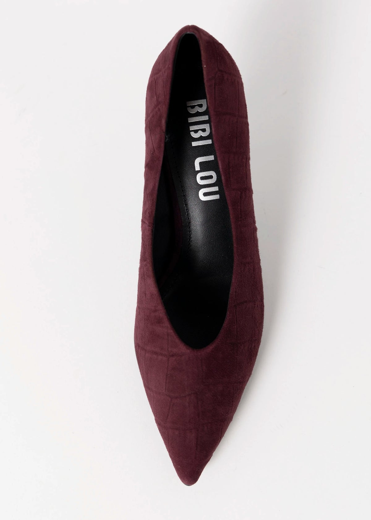 swatch_Burgundy Croco bibi lou tiare suede pump